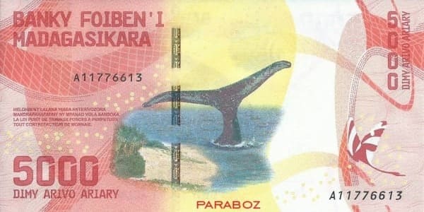 Madagaskar 5.000 MGA arka yüz