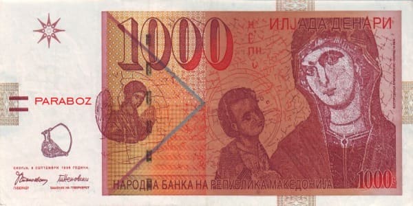 Makedonya 1.000 MKD ön yüz