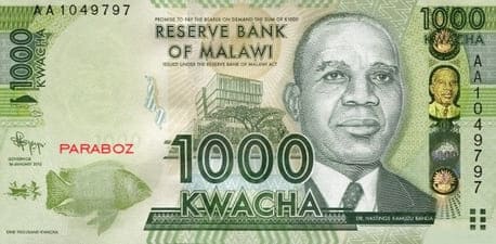 Malawi 1.000 MWK ön yüz