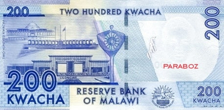Malawi 200 MWK arka yüz