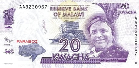 Malawi 20 MWK ön yüz