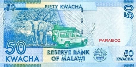 Malawi 50 MWK arka yüz
