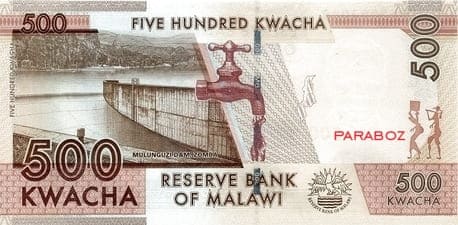 Malawi 500 MWK arka yüz