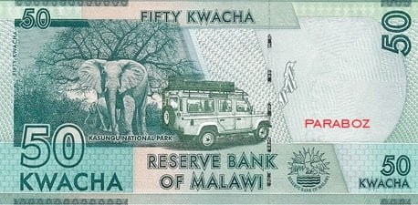 Malawi 50 MWK arka yüz