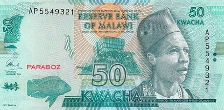 Malawi 50 MWK ön yüz