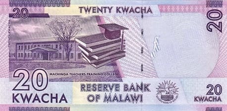 Malawi 20 MWK arka yüz