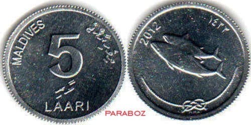 Maldivler 5 MVR ön yüz