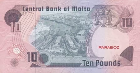 Malta Liri 10 MTL arka yüz