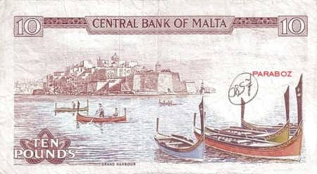 Malta Liri 10 MTL arka yüz