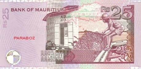 Mauritius 25 MUR arka yüz
