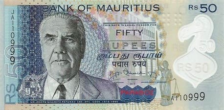 Mauritius 50 MUR ön yüz
