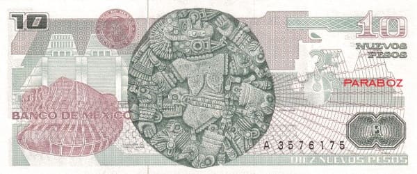 Meksika 10 MXN arka yüz