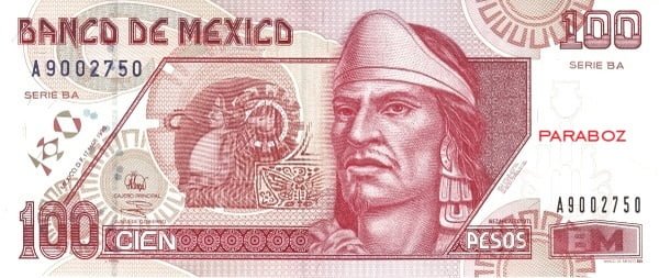 Meksika 100 MXN ön yüz