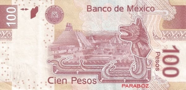 Meksika 100 MXN arka yüz