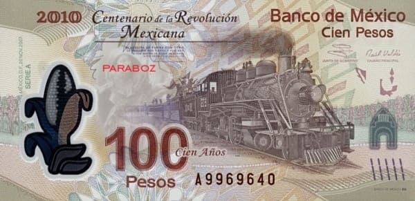Meksika 100 MXN ön yüz