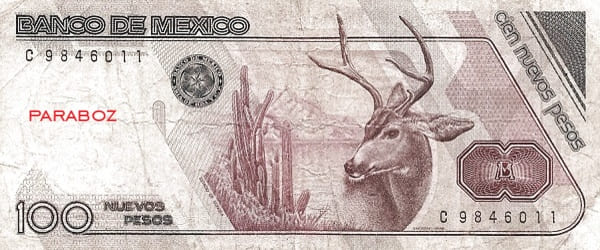 Meksika 100 MXN arka yüz