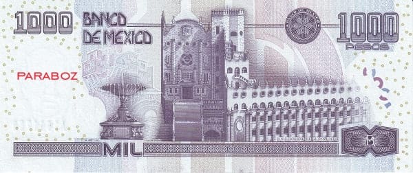 Meksika 1.000 MXN arka yüz