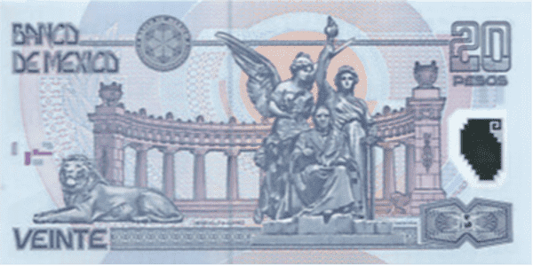 Meksika 20 MXN arka yüz