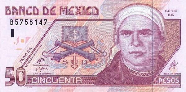Meksika 50 MXN ön yüz