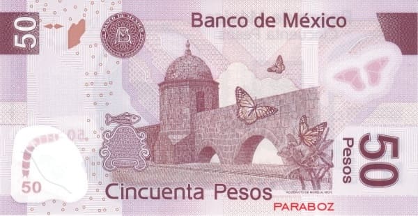 Meksika 50 MXN arka yüz