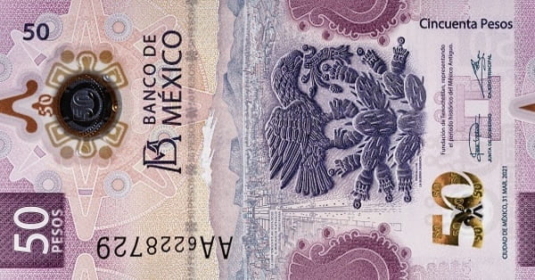 Meksika 50 MXN ön yüz