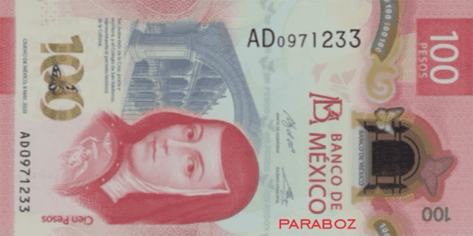 Meksika 100 MXN ön yüz