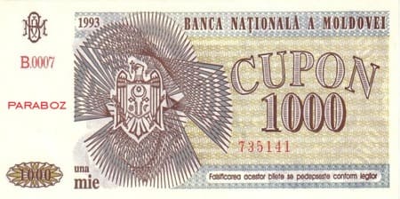 Moldova 1.000 MDL ön yüz