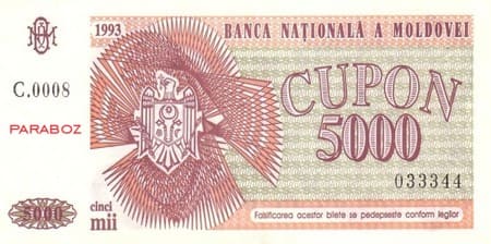 Moldova 5.000 MDL ön yüz