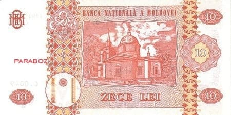 Moldova 10 MDL arka yüz