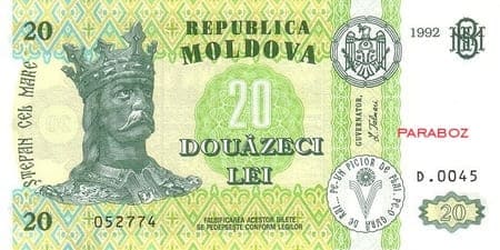Moldova 20 MDL ön yüz