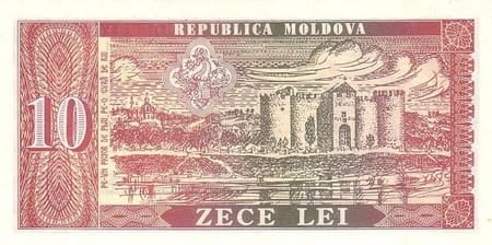 Moldova 10 MDL arka yüz