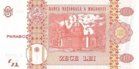 Moldova 10 MDL arka yüz