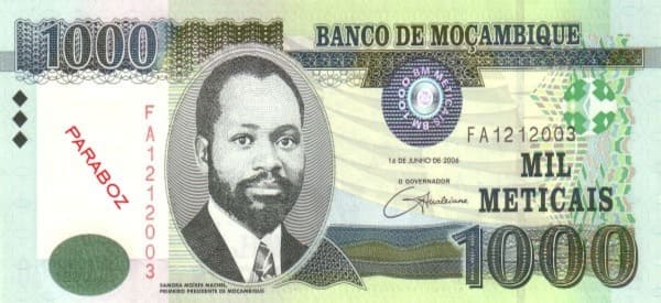 Mozambik 1.000 MZN ön yüz