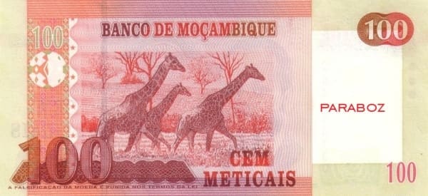 Mozambik 100 MZN arka yüz