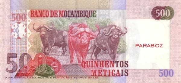 Mozambik 500 MZN arka yüz