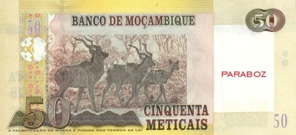 Mozambik 50 MZN arka yüz
