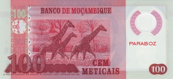 Mozambik 100 MZN arka yüz