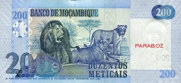 Mozambik 200 MZN arka yüz