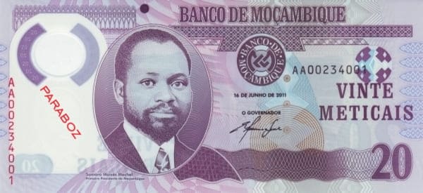 Mozambik 20 MZN ön yüz
