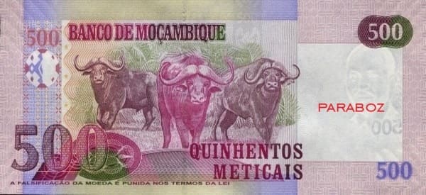 Mozambik 500 MZN arka yüz