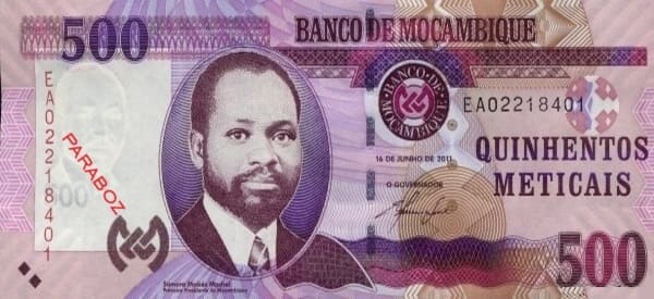 Mozambik 500 MZN ön yüz