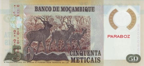 Mozambik 50 MZN arka yüz