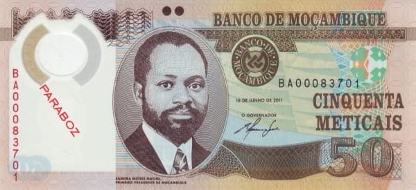 Mozambik 50 MZN ön yüz