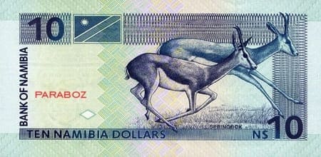 Namibya 10 NAD arka yüz