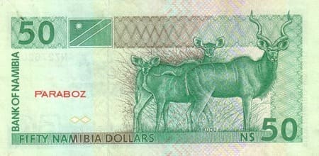 Namibya 50 NAD arka yüz
