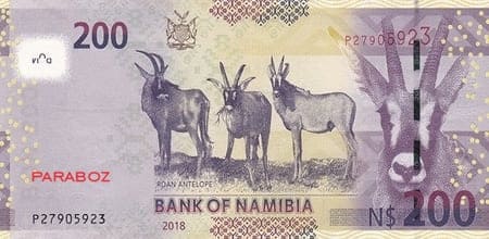 Namibya 200 NAD arka yüz
