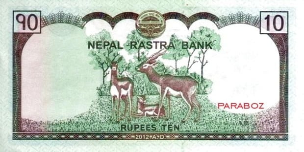 Nepal 10 NPR arka yüz
