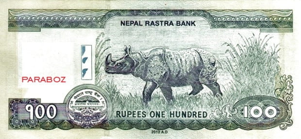 Nepal 100 NPR arka yüz