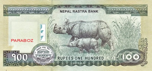 Nepal 100 NPR arka yüz