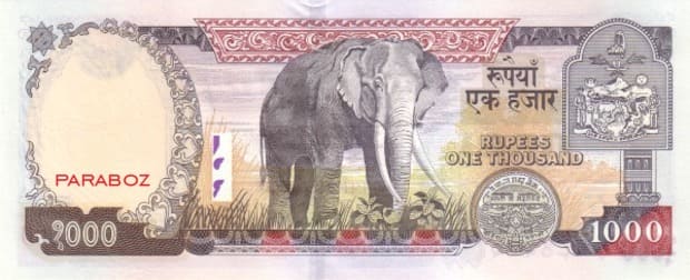 Nepal 1.000 NPR arka yüz